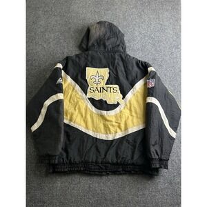 Mens Apex One Saints NFL Pro Line Hooded Jacket Made in Korea, Size XL